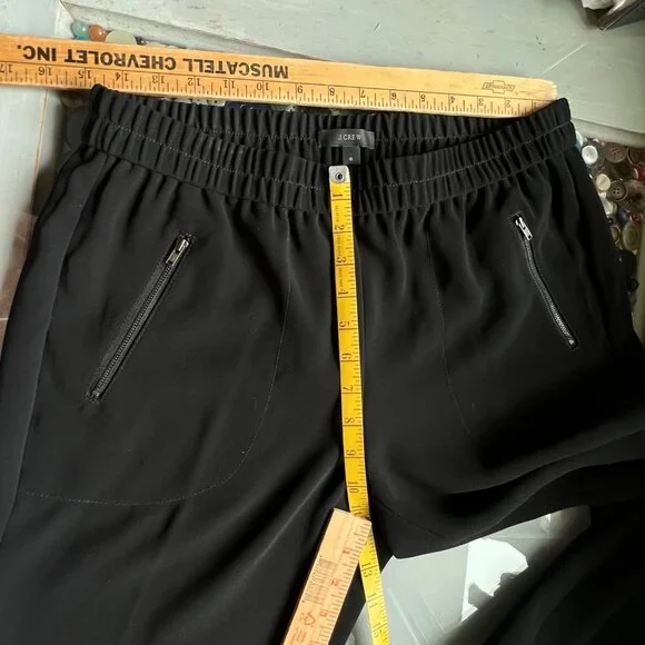 J Crew Joggers Size 8 Sydney Pull On Pants Elastic Waist Black Active Polyester - Picture 11 of 12